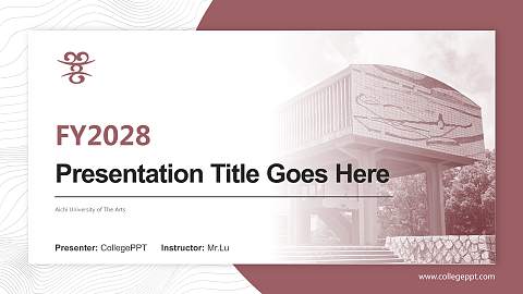 Aichi University of The Arts Academic Presentation/Research Findings Report PPT Template