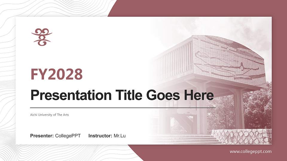Aichi University of The Arts Academic Presentation/Research Findings Report PPT Template16:9 ratio PPT effect preview image