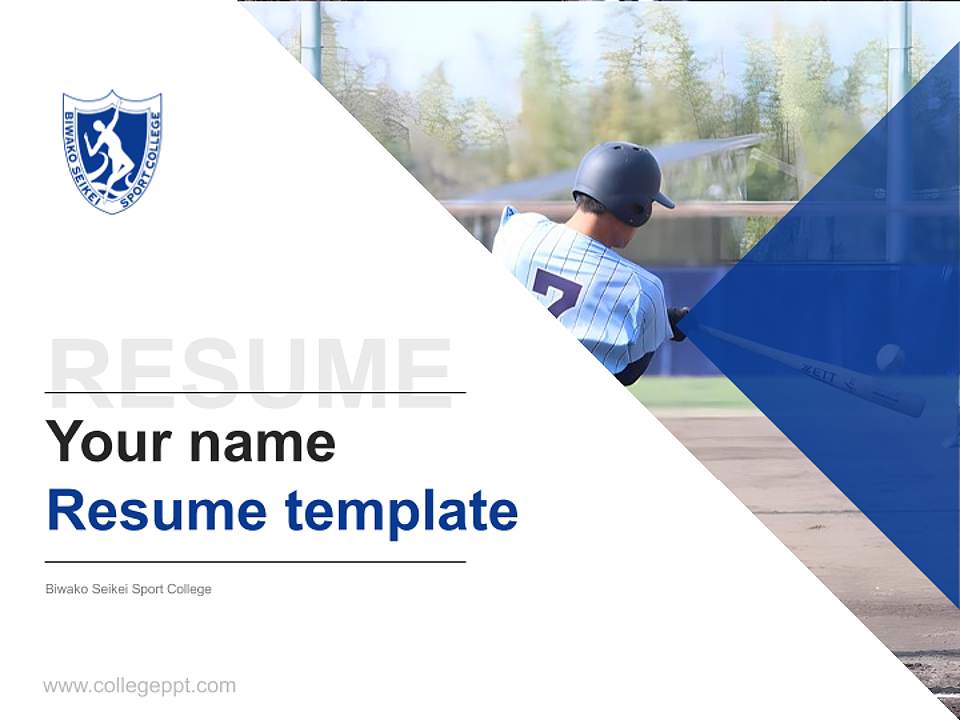 Biwako Seikei Sport College Resume PPT Template4:3 ratio PPT effect preview image5