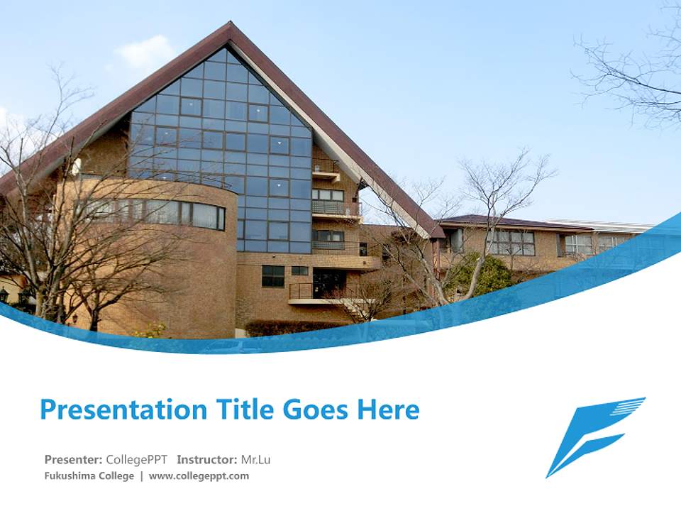 Fukushima College Course/Courseware Creation PPT Template4:3 ratio PPT effect preview image5