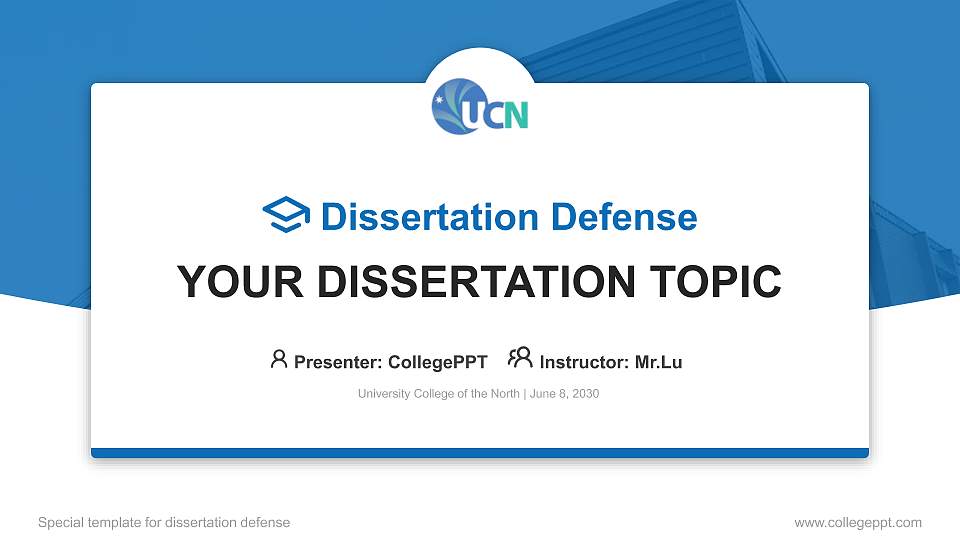 University College of the North Graduation Thesis Defense PPT Template16:9 ratio PPT effect preview image