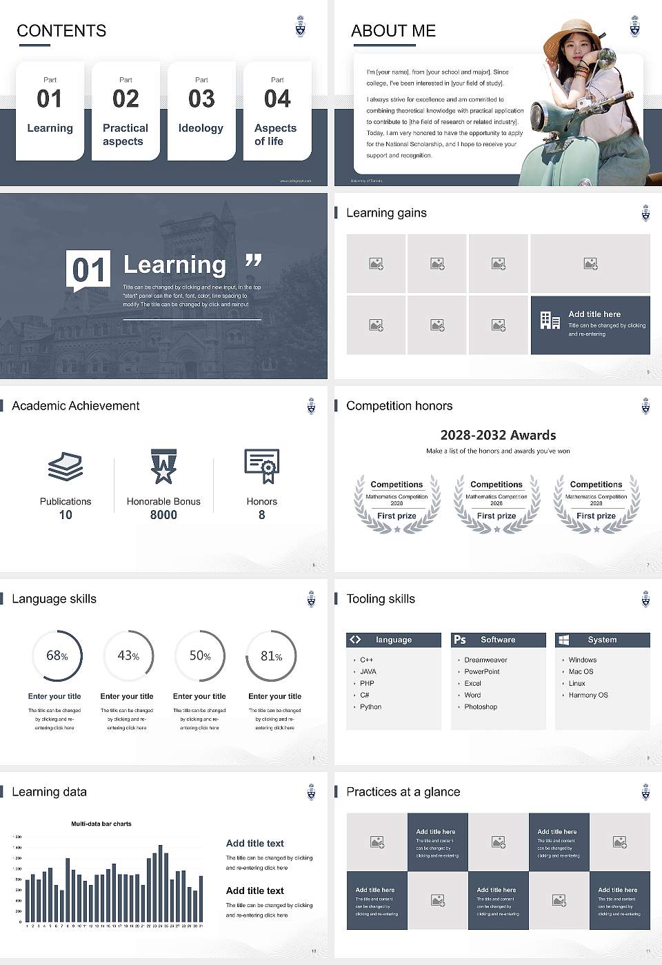 University of Toronto National Scholarship Defense PPT Template16:9 ratio PPT effect preview image2