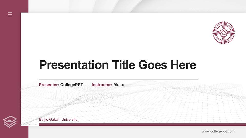 Baiko Gakuin University Thesis Proposal/Graduation Defense PPT Template16:9 ratio PPT effect preview image
