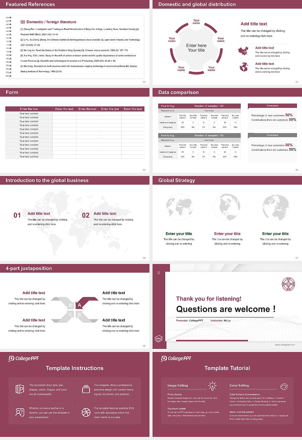 Baiko Gakuin University Thesis Proposal/Graduation Defense PPT Template16:9 ratio PPT effect preview image4