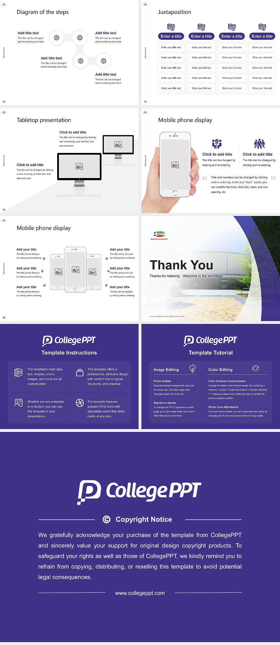 Bukkyo University Competition/Entrepreneurship Contest PPT Template4:3 ratio PPT effect preview image9