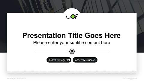 University of French Ontario National Scholarship Defense PPT Template