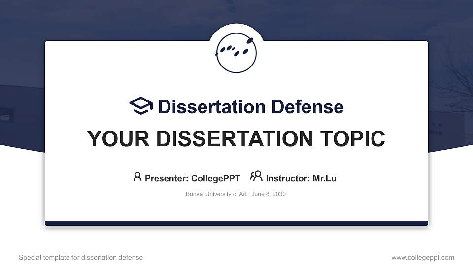 Bunsei University of Art Graduation Thesis Defense PPT Template16:9 ratio PPT effect preview image
