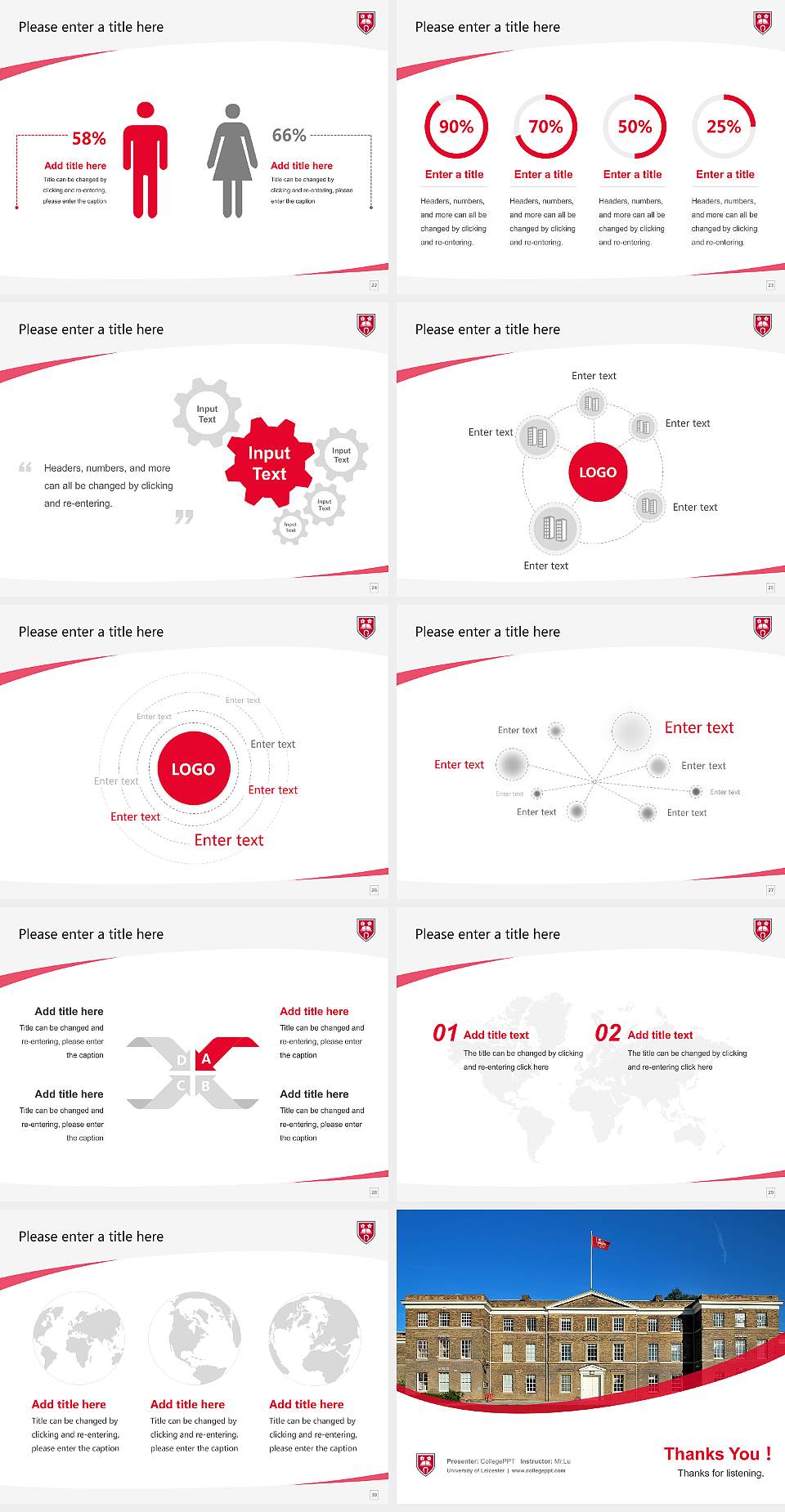 University of Leicester Course/Courseware Creation PPT Template4:3 ratio PPT effect preview image4