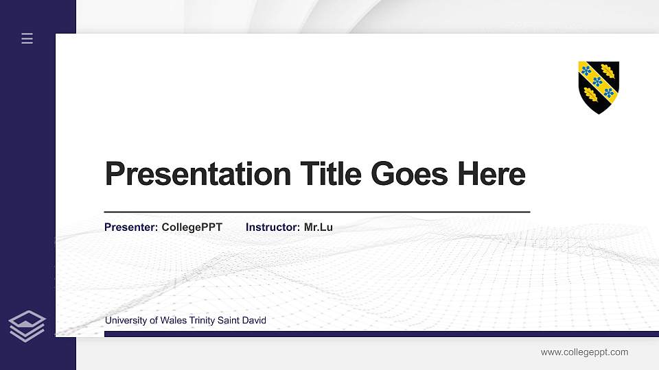University of Wales Trinity Saint David Thesis Proposal/Graduation Defense PPT Template16:9 ratio PPT effect preview image