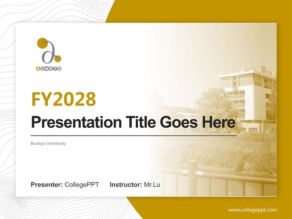 Bunkyo University Academic Presentation/Research Findings Report PPT Template4:3 ratio PPT effect preview image5