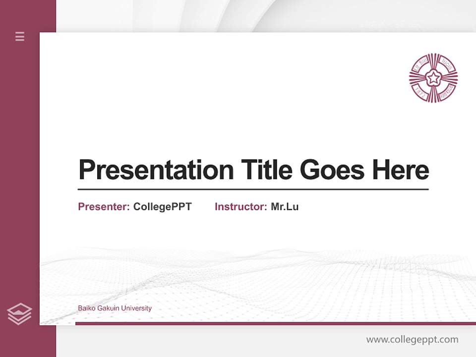 Baiko Gakuin University Thesis Proposal/Graduation Defense PPT Template4:3 ratio PPT effect preview image5