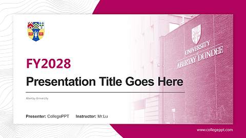 Abertay University Academic Presentation/Research Findings Report PPT Template