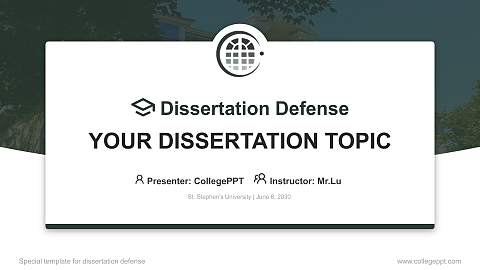 St. Stephen’s University Graduation Thesis Defense PPT Template