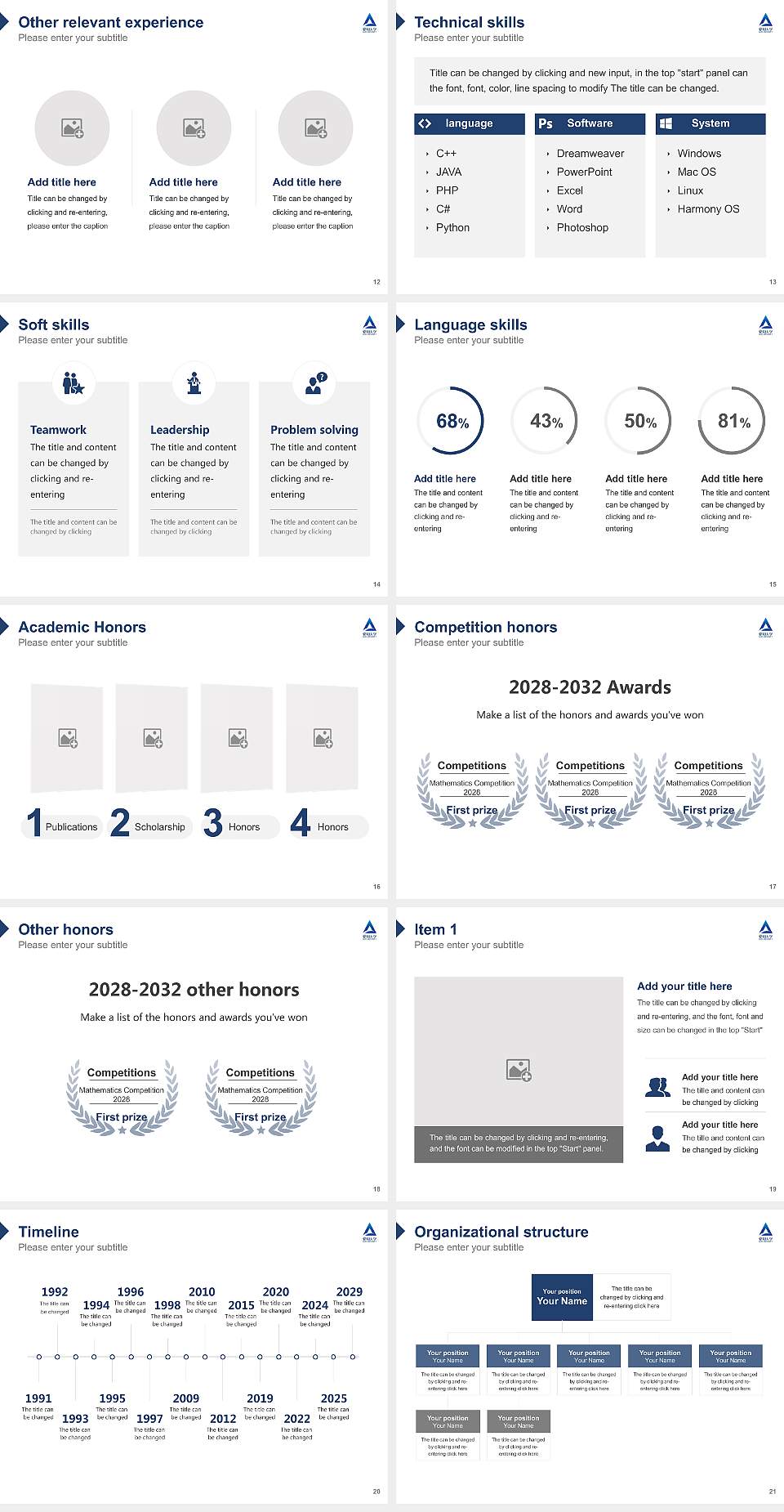 Aichi University Resume PPT Template4:3 ratio PPT effect preview image3