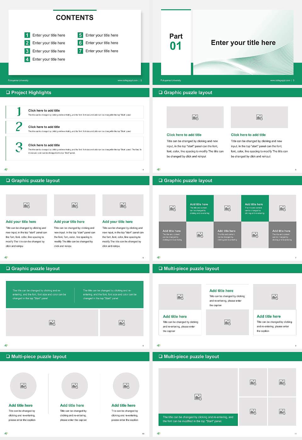 Fukuyama University General Purpose PPT Template16:9 ratio PPT effect preview image2