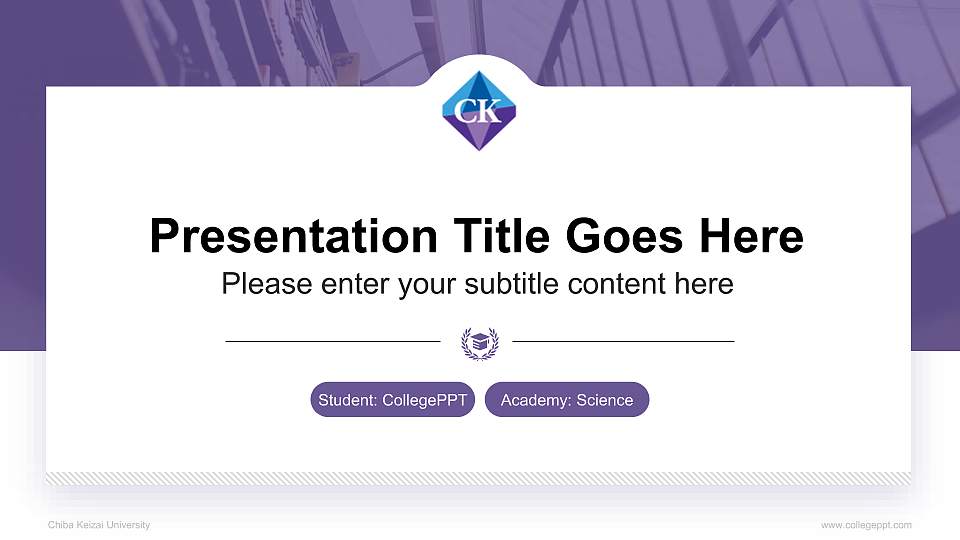 Chiba Keizai University National Scholarship Defense PPT Template16:9 ratio PPT effect preview image