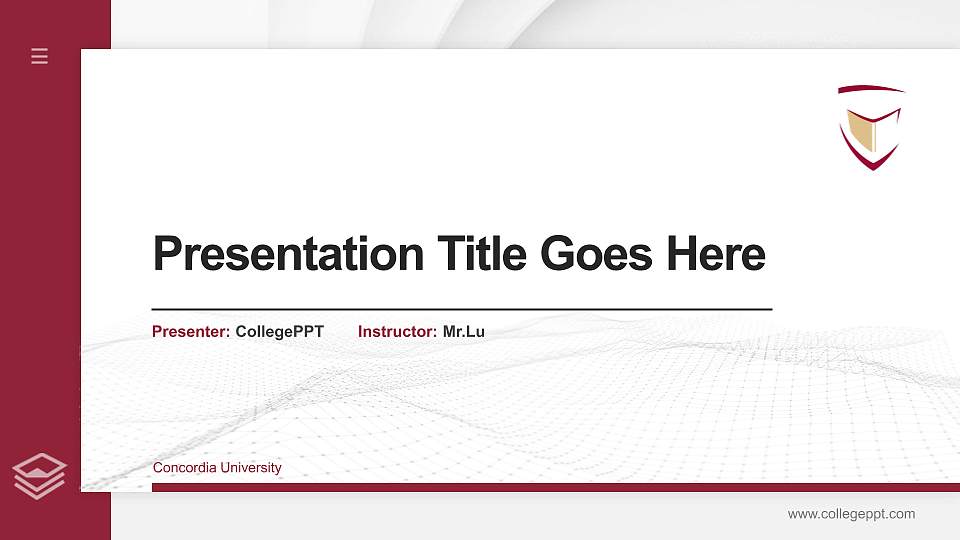 Concordia University Thesis Proposal/Graduation Defense PPT Template16:9 ratio PPT effect preview image