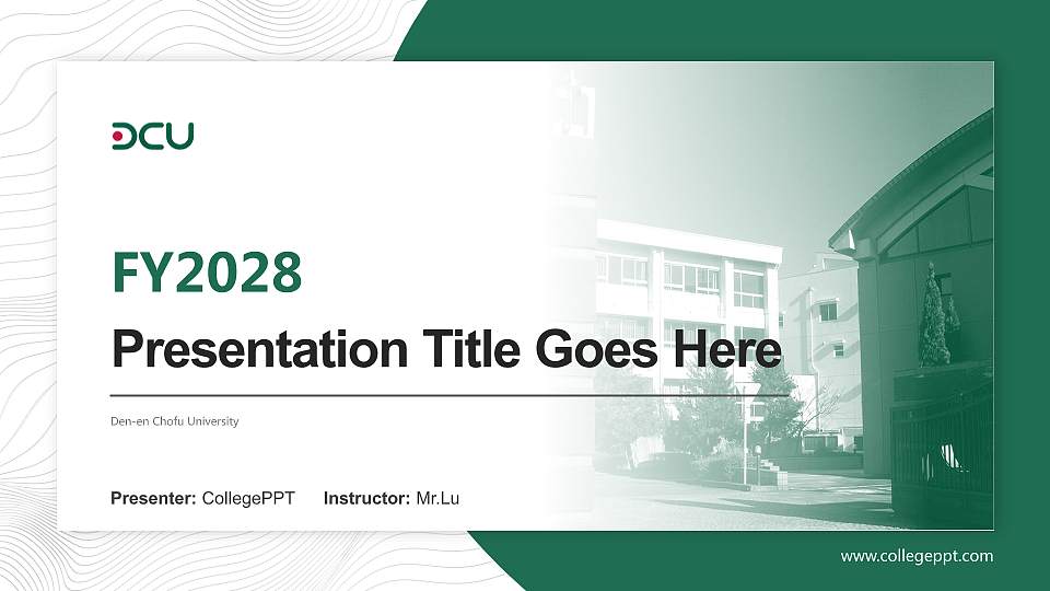 Den-en Chofu University Academic Presentation/Research Findings Report PPT Template16:9 ratio PPT effect preview image