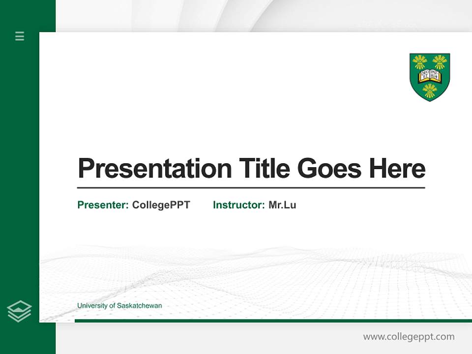 University of Saskatchewan Thesis Proposal/Graduation Defense PPT Template4:3 ratio PPT effect preview image5
