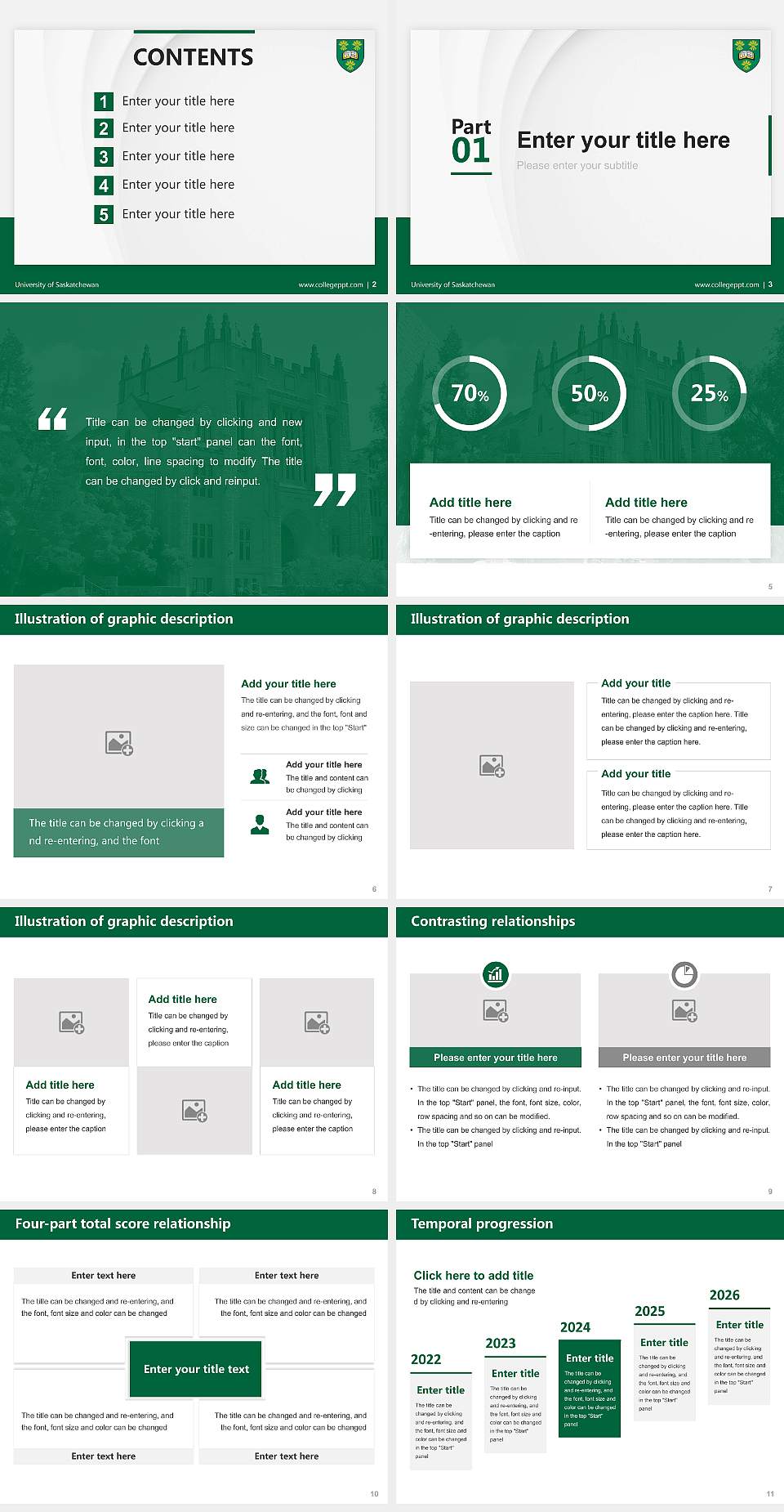 University of Saskatchewan Thesis Proposal/Graduation Defense PPT Template4:3 ratio PPT effect preview image2