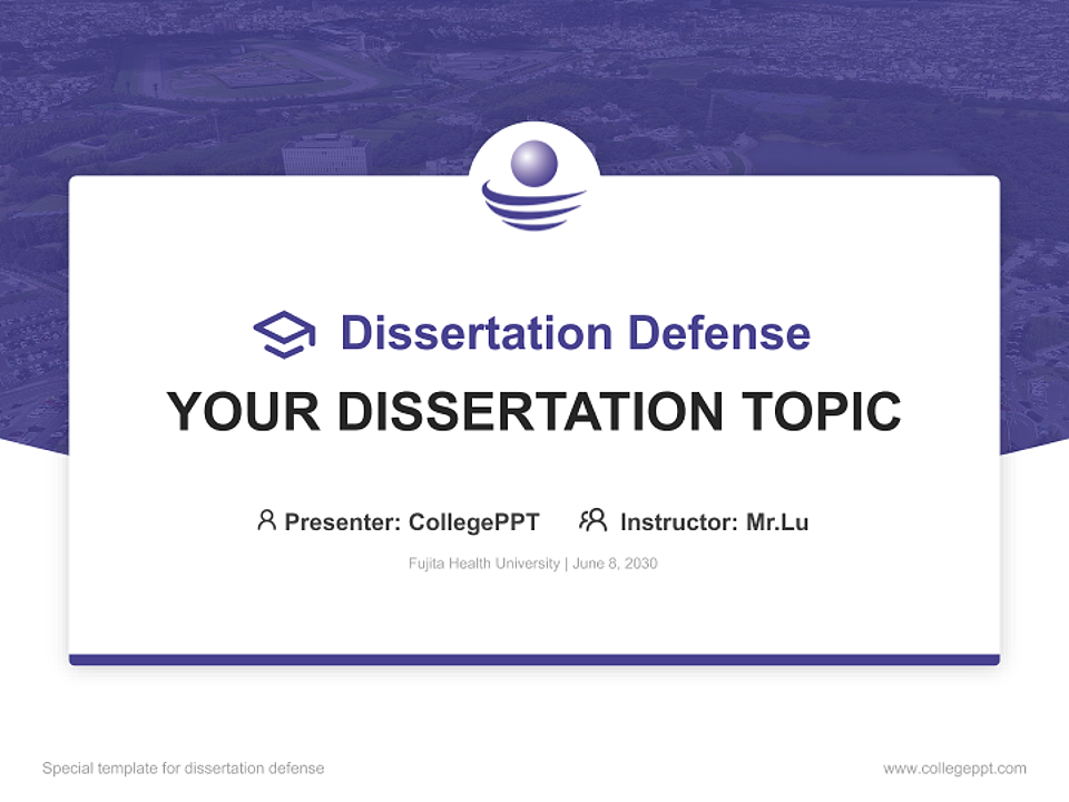 Fujita Health University Graduation Thesis Defense PPT Template_Slide preview image1