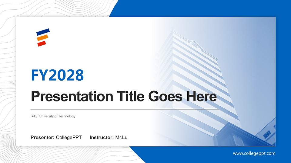 Fukui University of Technology Academic Presentation/Research Findings Report PPT Template16:9 ratio PPT effect preview image