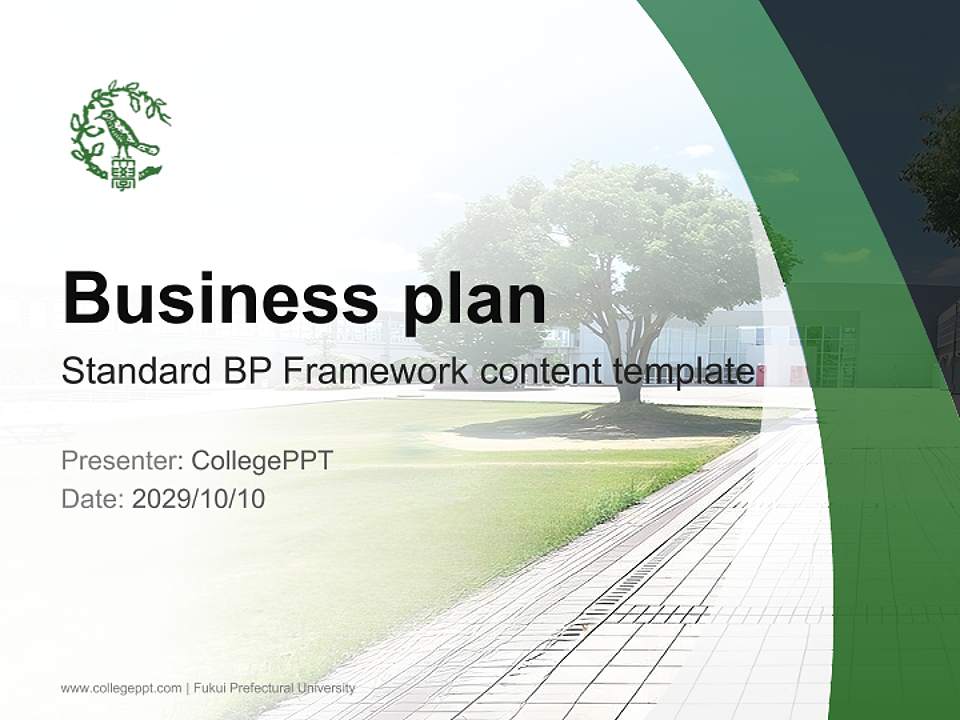 Fukui Prefectural University Competition/Entrepreneurship Contest PPT Template4:3 ratio PPT effect preview image9