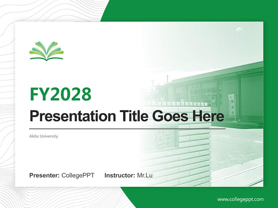 Akita University Academic Presentation/Research Findings Report PPT Template4:3 ratio PPT effect preview image5