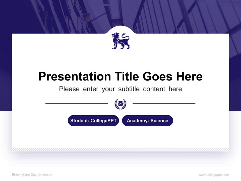 Birmingham City University National Scholarship Defense PPT Template4:3 ratio PPT effect preview image4
