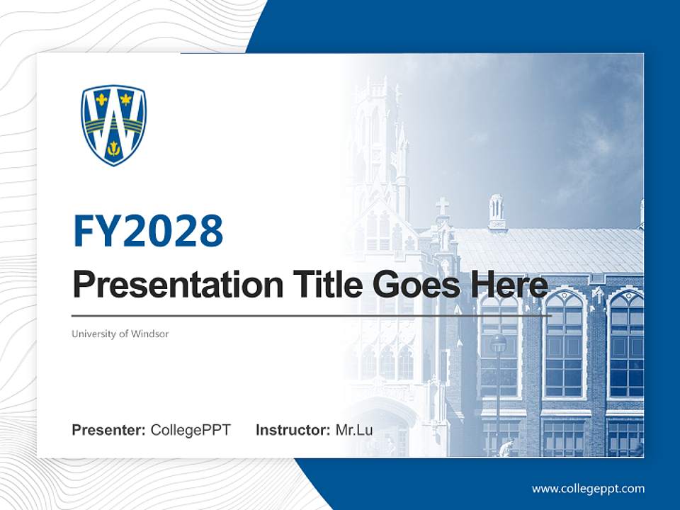 University of Windsor Academic Presentation/Research Findings Report PPT Template4:3 ratio PPT effect preview image5