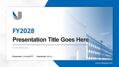 University of West London Academic Presentation/Research Findings Report PPT Template