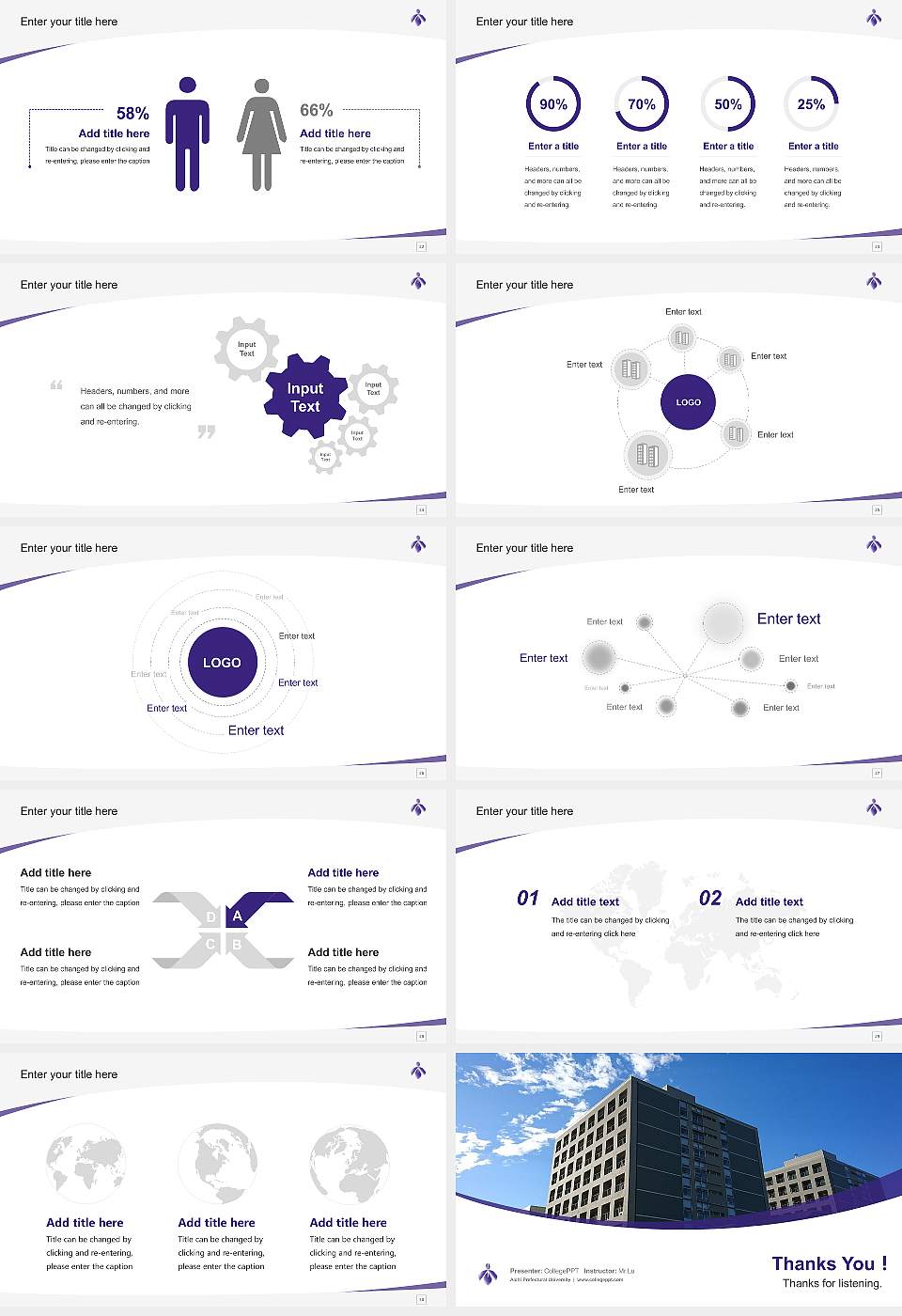Aichi Prefectural University Course/Courseware Creation PPT Template16:9 ratio PPT effect preview image4