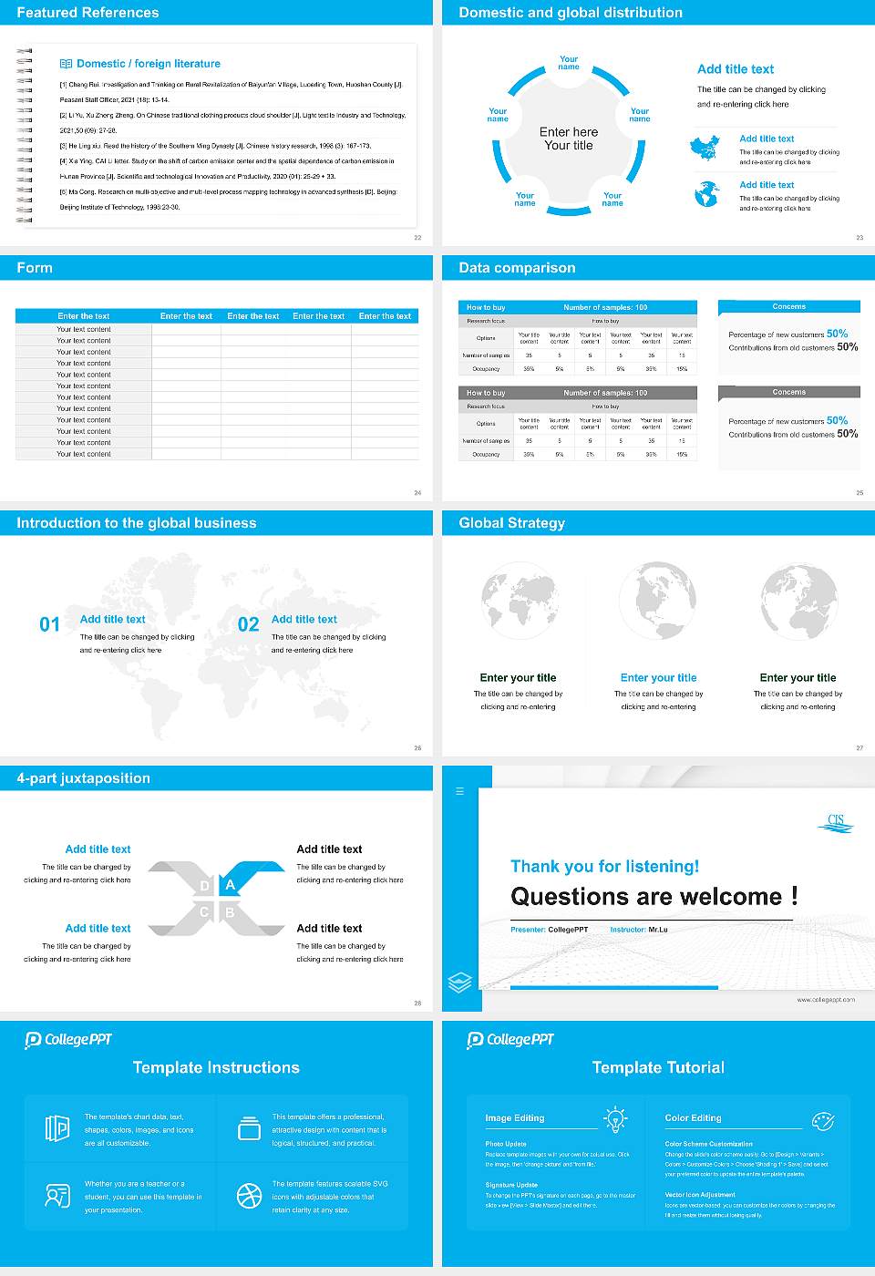 Chiba Institute of Science Thesis Proposal/Graduation Defense PPT Template16:9 ratio PPT effect preview image4
