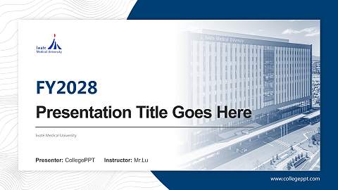 Iwate Medical University Academic Presentation/Research Findings Report PPT Template
