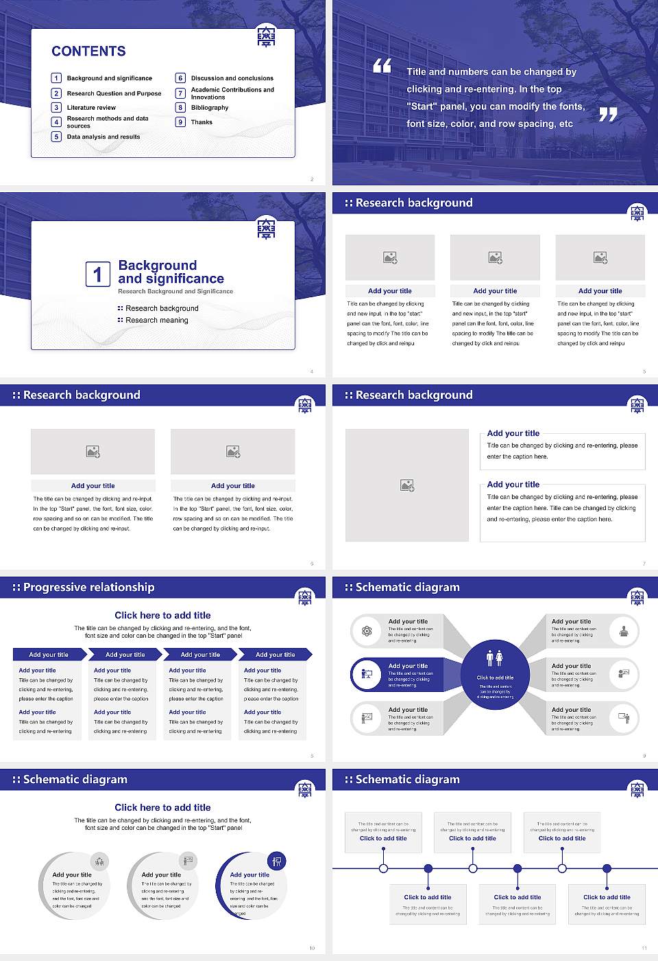 Azabu University Graduation Thesis Defense PPT Template16:9 ratio PPT effect preview image2