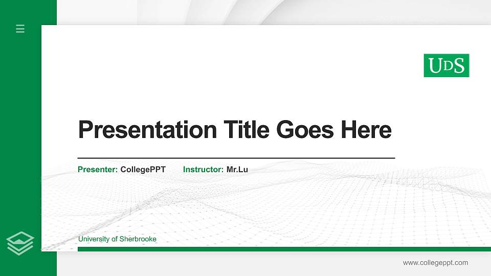 University of Sherbrooke Thesis Proposal/Graduation Defense PPT Template16:9 ratio PPT effect preview image