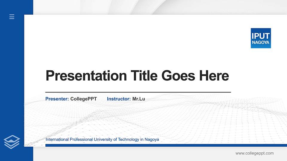 International Professional University of Technology in Nagoya Thesis Proposal/Graduation Defense PPT Template16:9 ratio PPT effect preview image