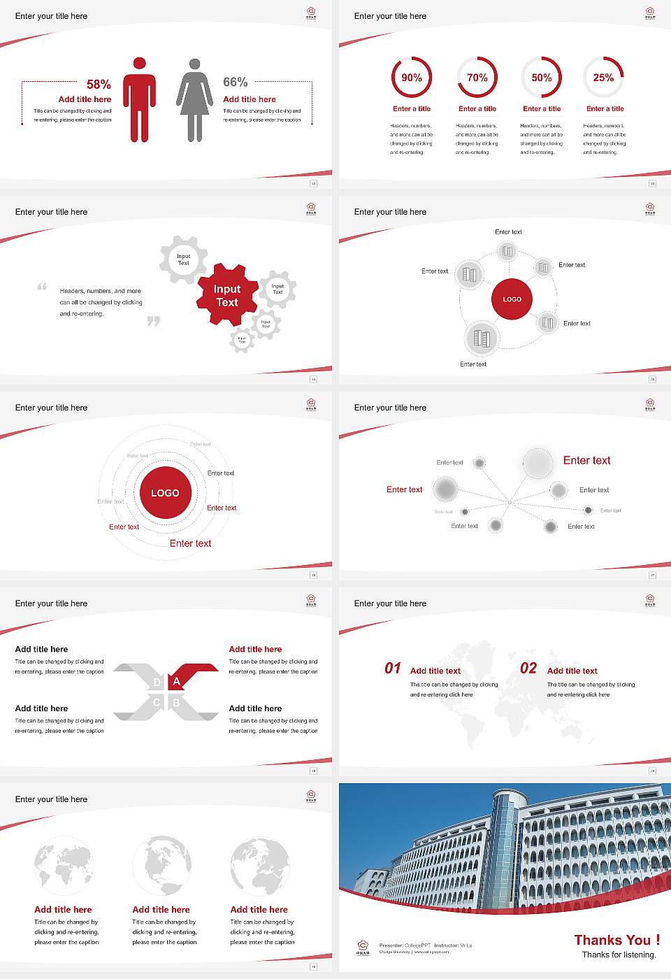 Chukyo University Course/Courseware Creation PPT Template16:9 ratio PPT effect preview image4