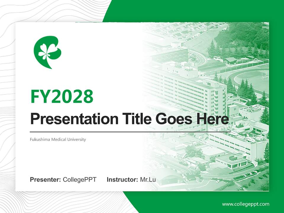 Fukushima Medical University Academic Presentation/Research Findings Report PPT Template4:3 ratio PPT effect preview image5