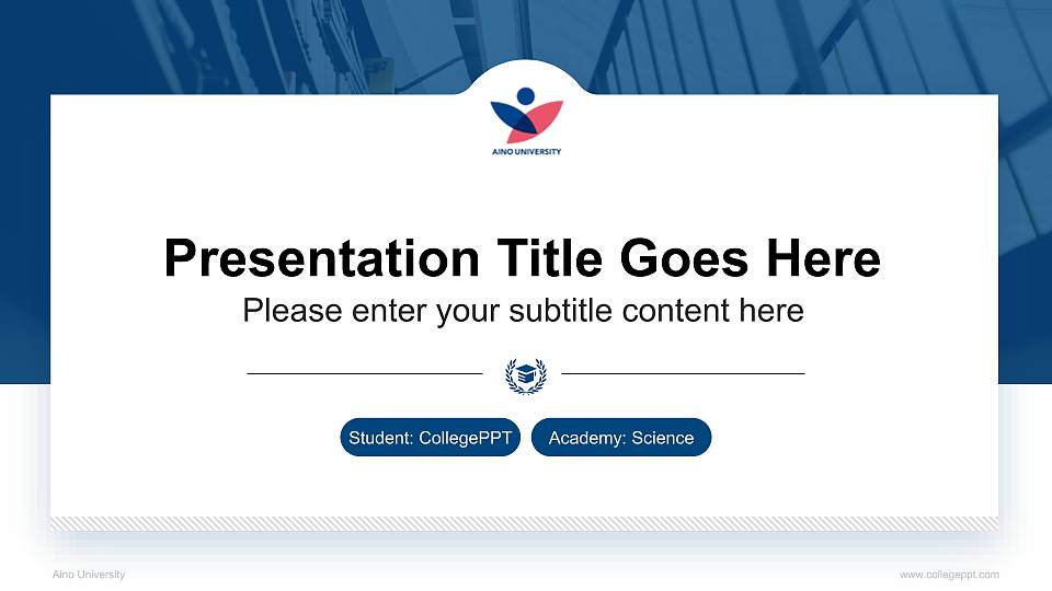 Aino University National Scholarship Defense PPT Template16:9 ratio PPT effect preview image