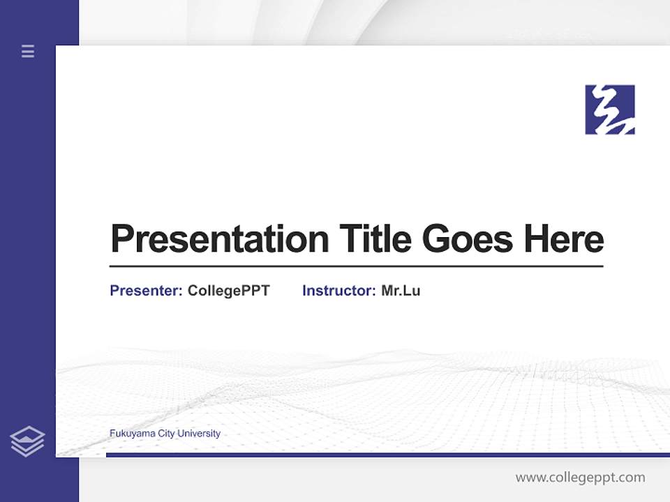 Fukuyama City University Thesis Proposal/Graduation Defense PPT Template4:3 ratio PPT effect preview image5