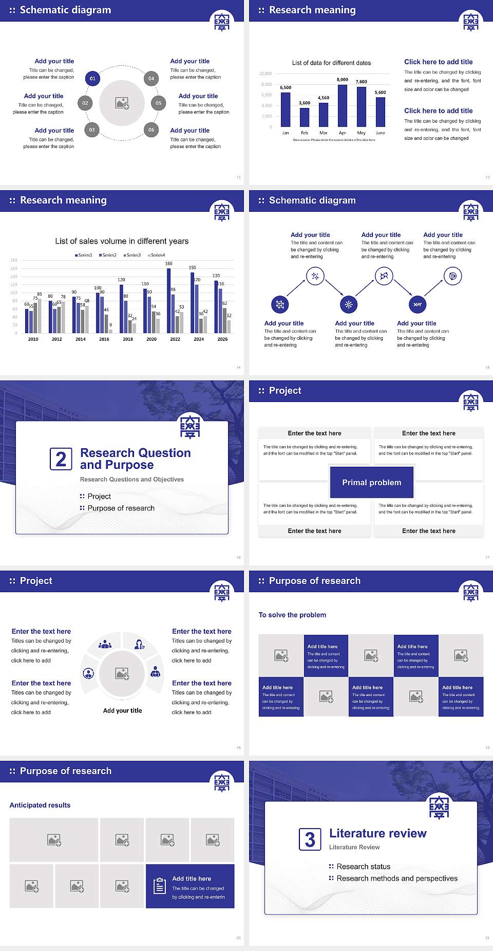 Azabu University Graduation Thesis Defense PPT Template4:3 ratio PPT effect preview image3