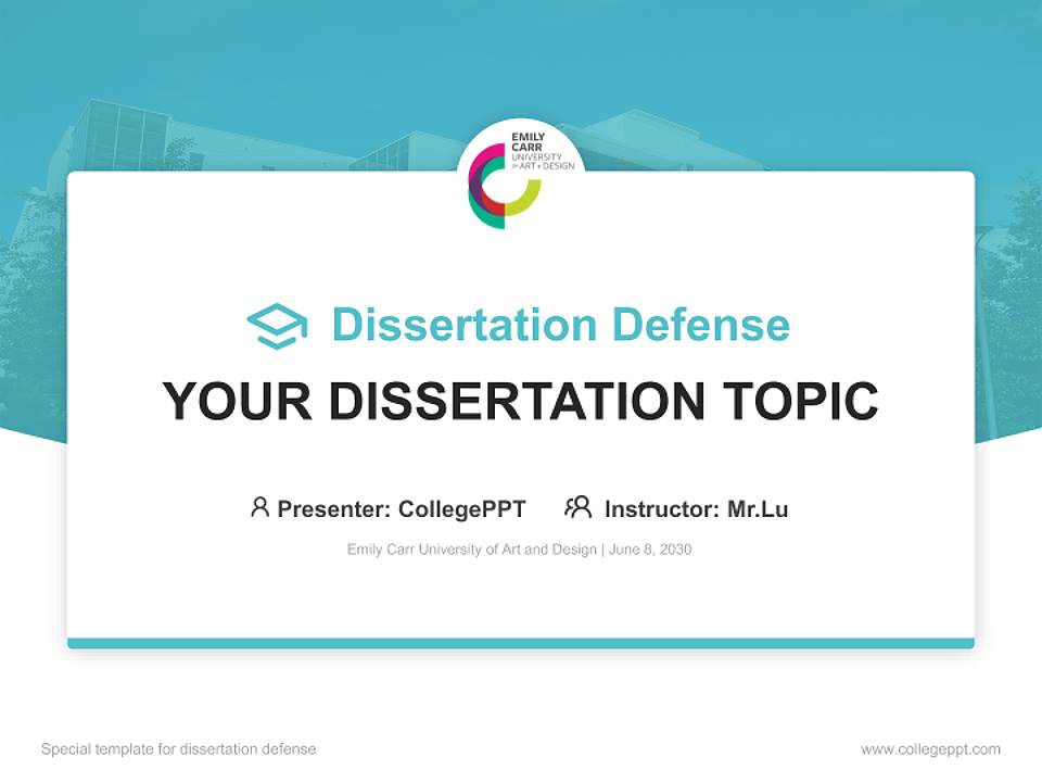 Emily Carr University of Art and Design Graduation Thesis Defense PPT Template4:3 ratio PPT effect preview image7
