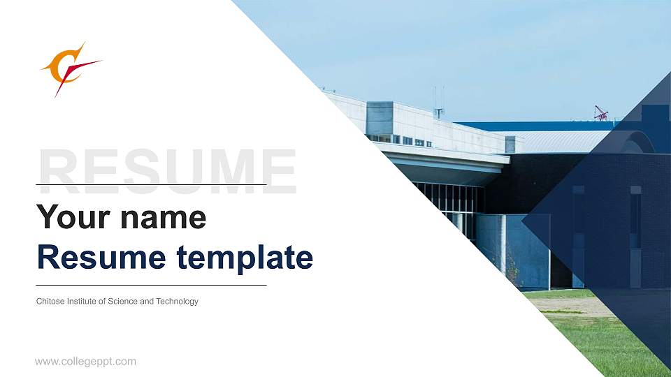 Chitose Institute of Science and Technology Resume PPT Template16:9 ratio PPT effect preview image