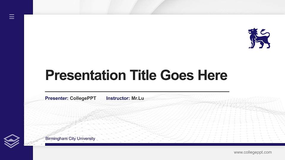 Birmingham City University Thesis Proposal/Graduation Defense PPT Template16:9 ratio PPT effect preview image