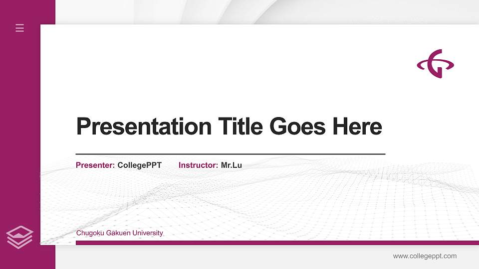 Chugoku Gakuen University Thesis Proposal/Graduation Defense PPT Template16:9 ratio PPT effect preview image