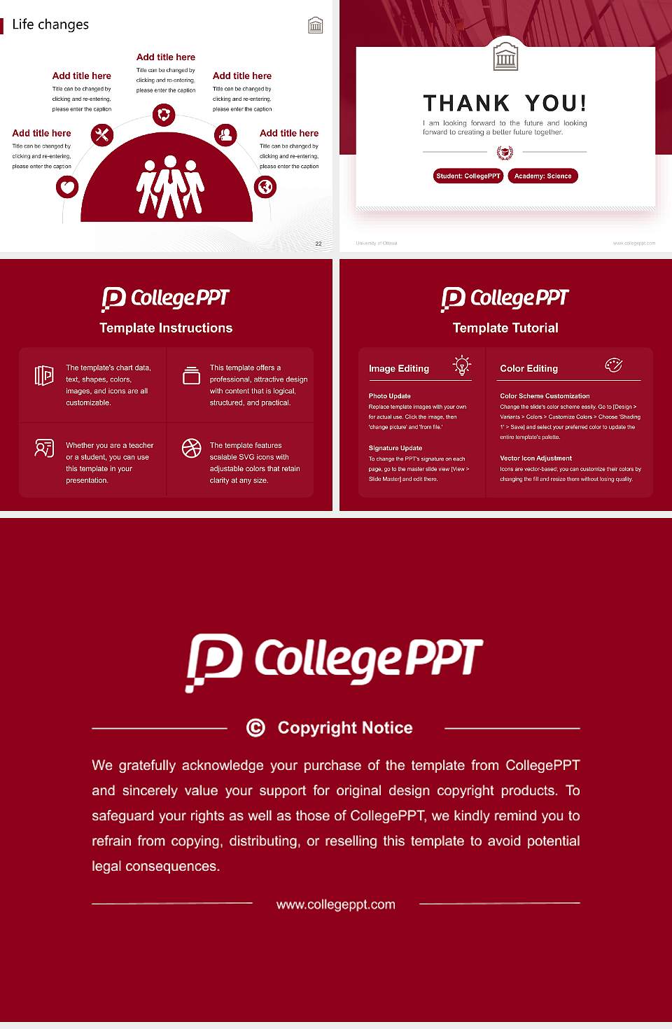 University of Ottawa National Scholarship Defense PPT Template4:3 ratio PPT effect preview image4
