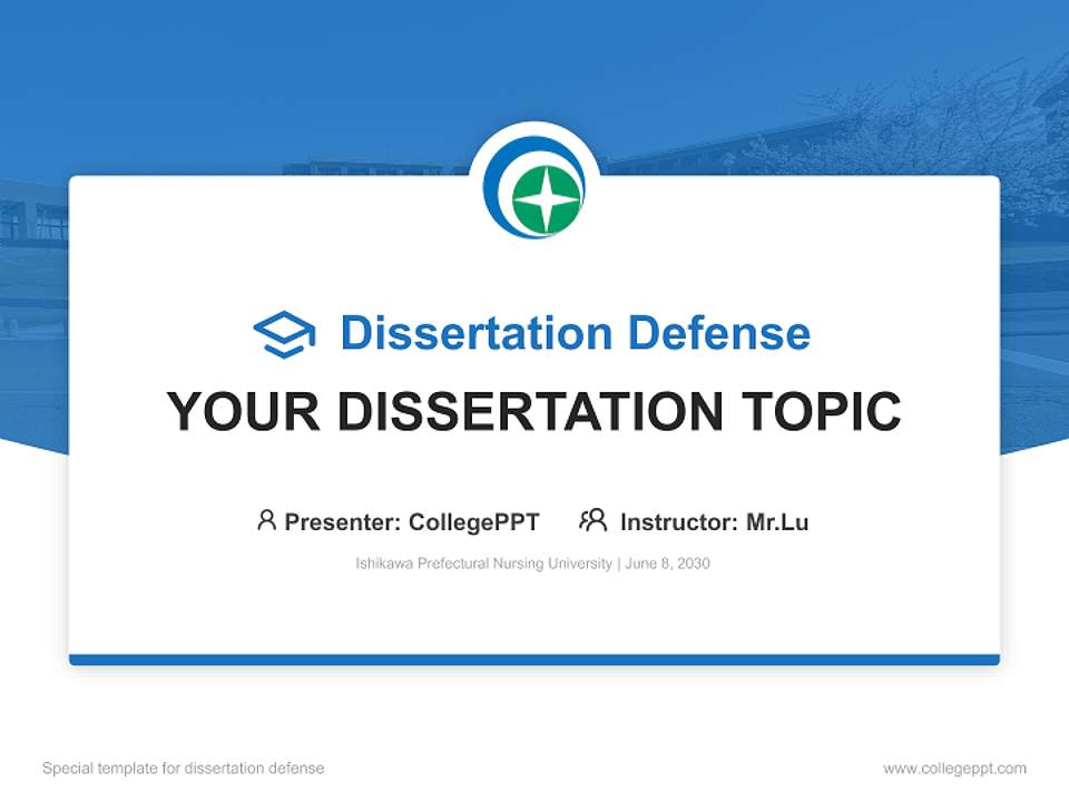Ishikawa Prefectural Nursing University Graduation Thesis Defense PPT Template4:3 ratio PPT effect preview image7