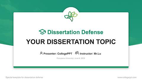 Fukuyama University Graduation Thesis Defense PPT Template