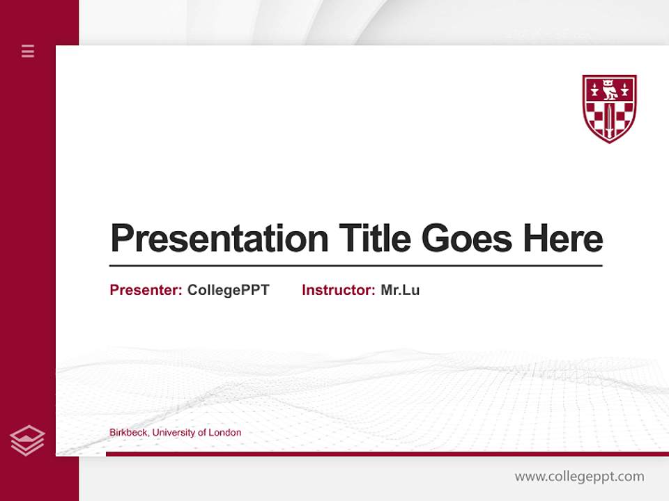 Birkbeck, University of London Thesis Proposal/Graduation Defense PPT Template4:3 ratio PPT effect preview image5